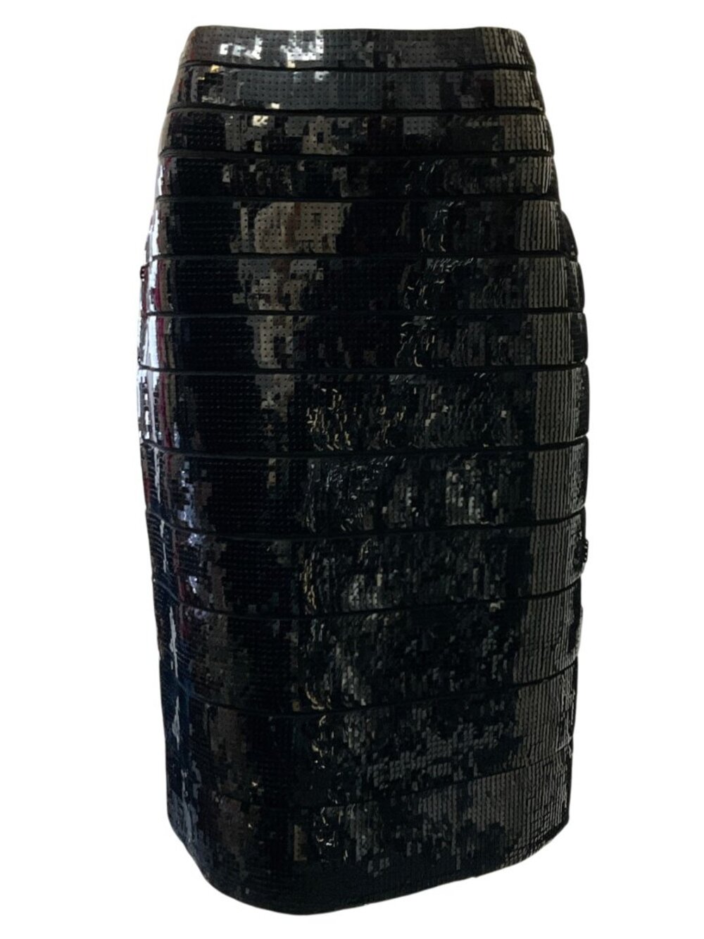 Herve Leger Black Sequined Skirt